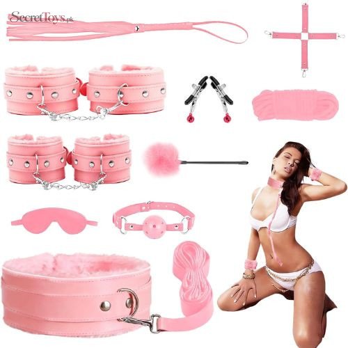 10 Pcs BDSM Bondage Kit for Beginners with Ball Gag