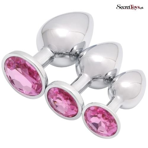 3 Piece Luxury Jewelry Design Anal Butt Plug Set