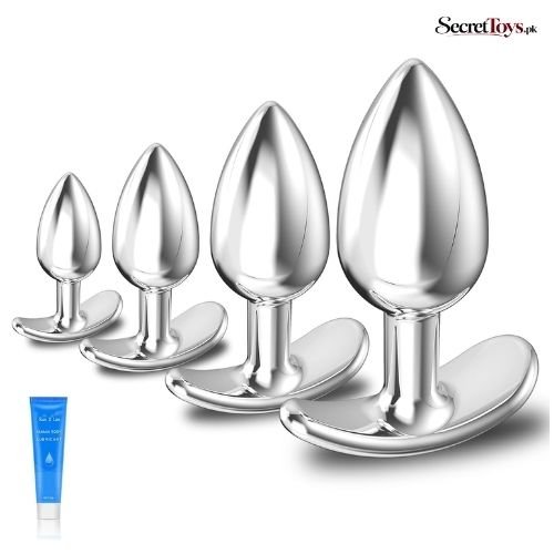 4Pcs Anal Plug Training Kit with Flared Base