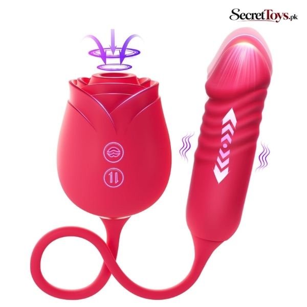 Rose Vibrator Dildo with 10 Suction Modes