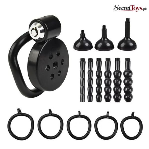 Press Lock Flat Male Chastity Cage