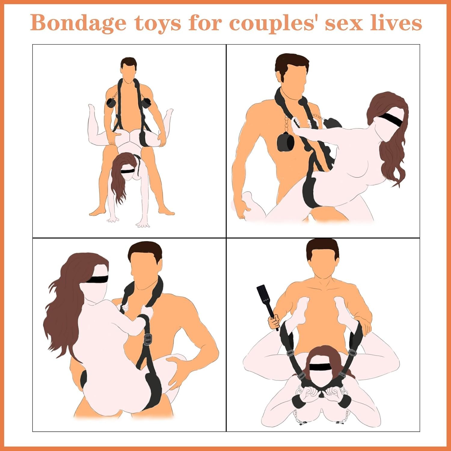 BDSM Bondage Kit for Women with Nipple Clamps thumbnail 3