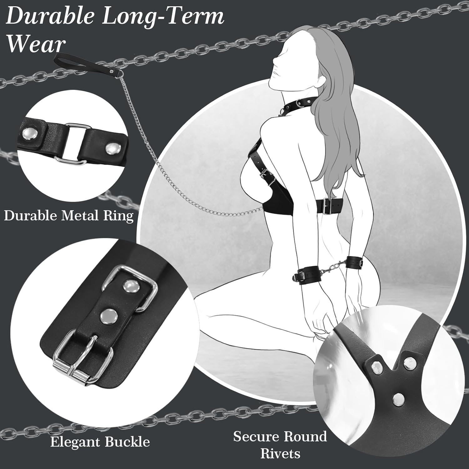 BDSM Breast Restraint Set for Women with Handcuffs thumbnail 3