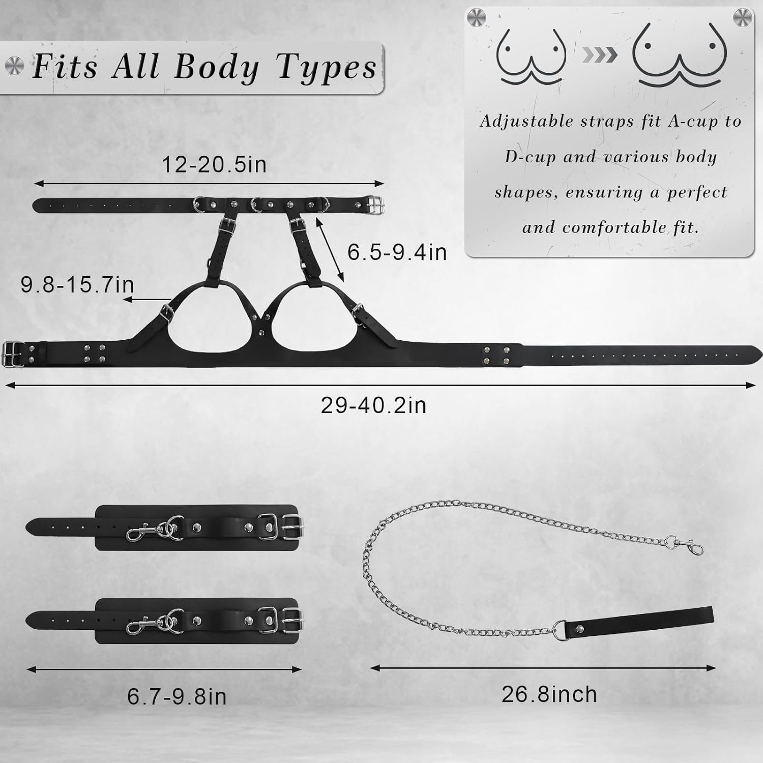 BDSM Breast Restraint Set for Women with Handcuffs thumbnail 2