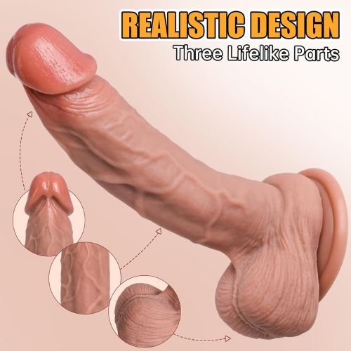 7.7 Inch Realistic Silicone Dildo with Powerful Suction Cup thumbnail 3
