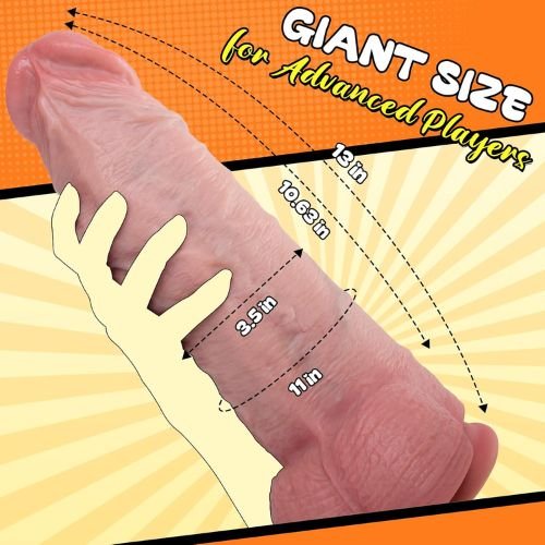 13 Inch Realistic Silicone Dildo with Suction Cup thumbnail 2