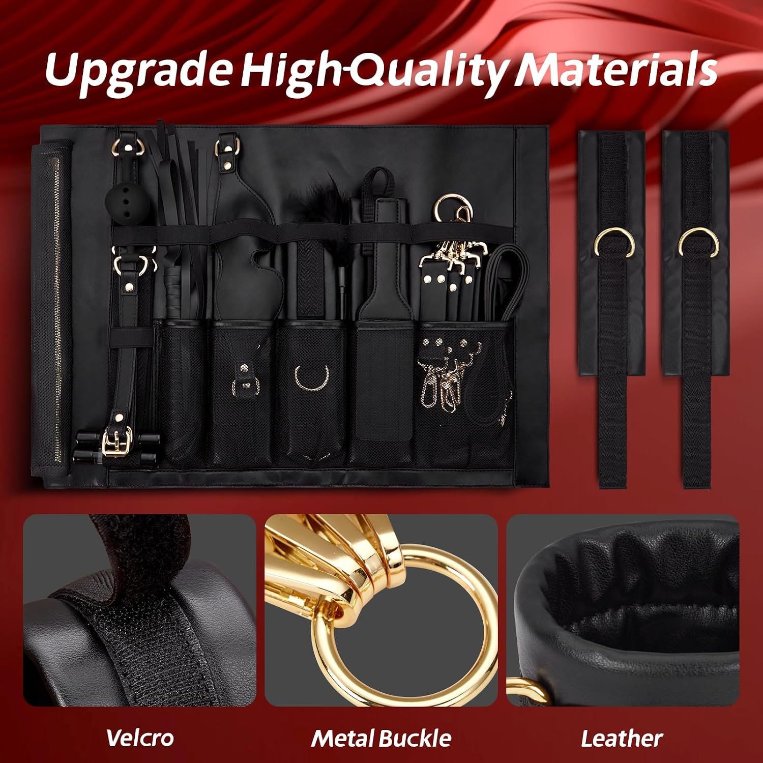 21 PCS BDSM Bondage Restraint Kit with Adjustable Wrist thumbnail 3
