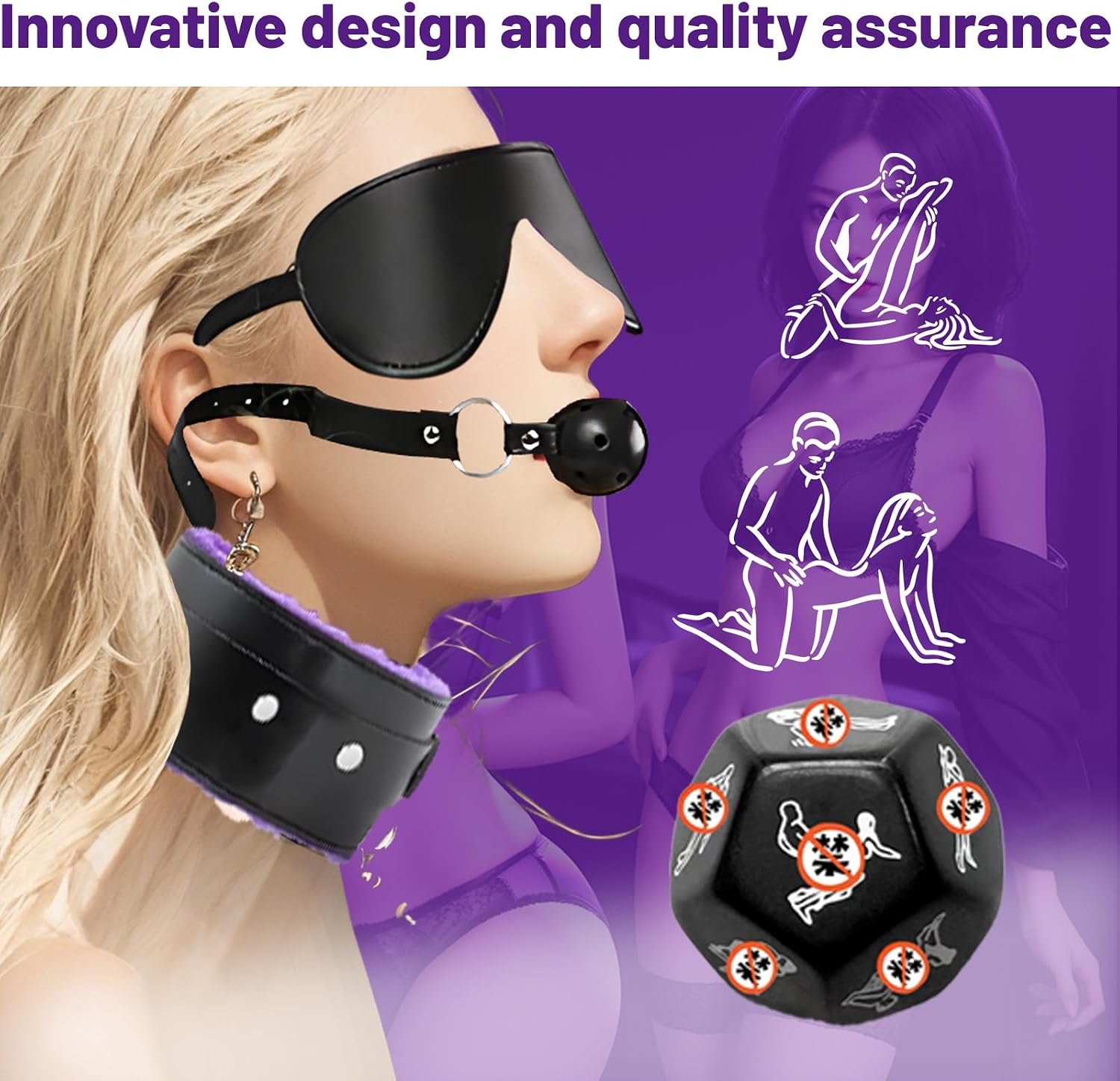 15 PCS Sex Bondage BDSM Kits Restraints for Women thumbnail 2