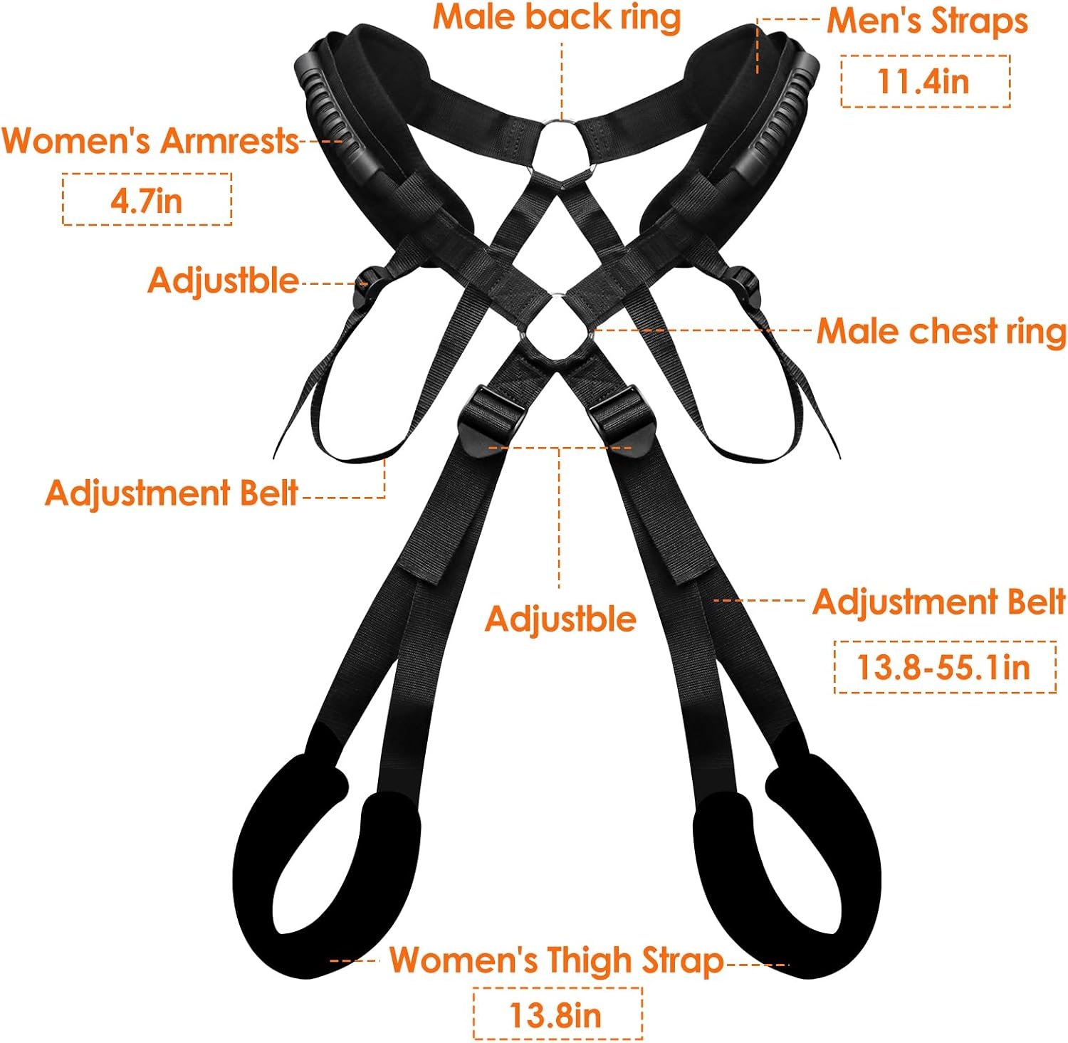 Adjustable BDSM Sex Swing Toy for Couples with Soft Straps thumbnail 2