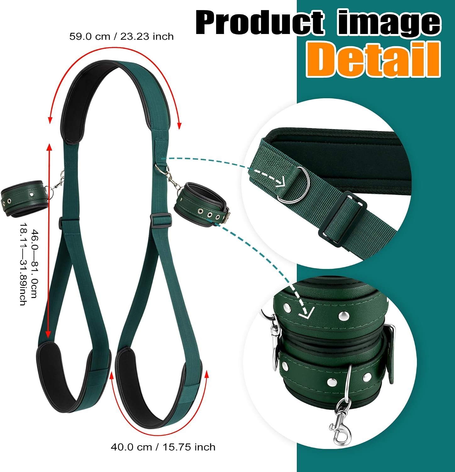 BDSM Bed Restraint Set with Adjustable Wrist Straps thumbnail 2