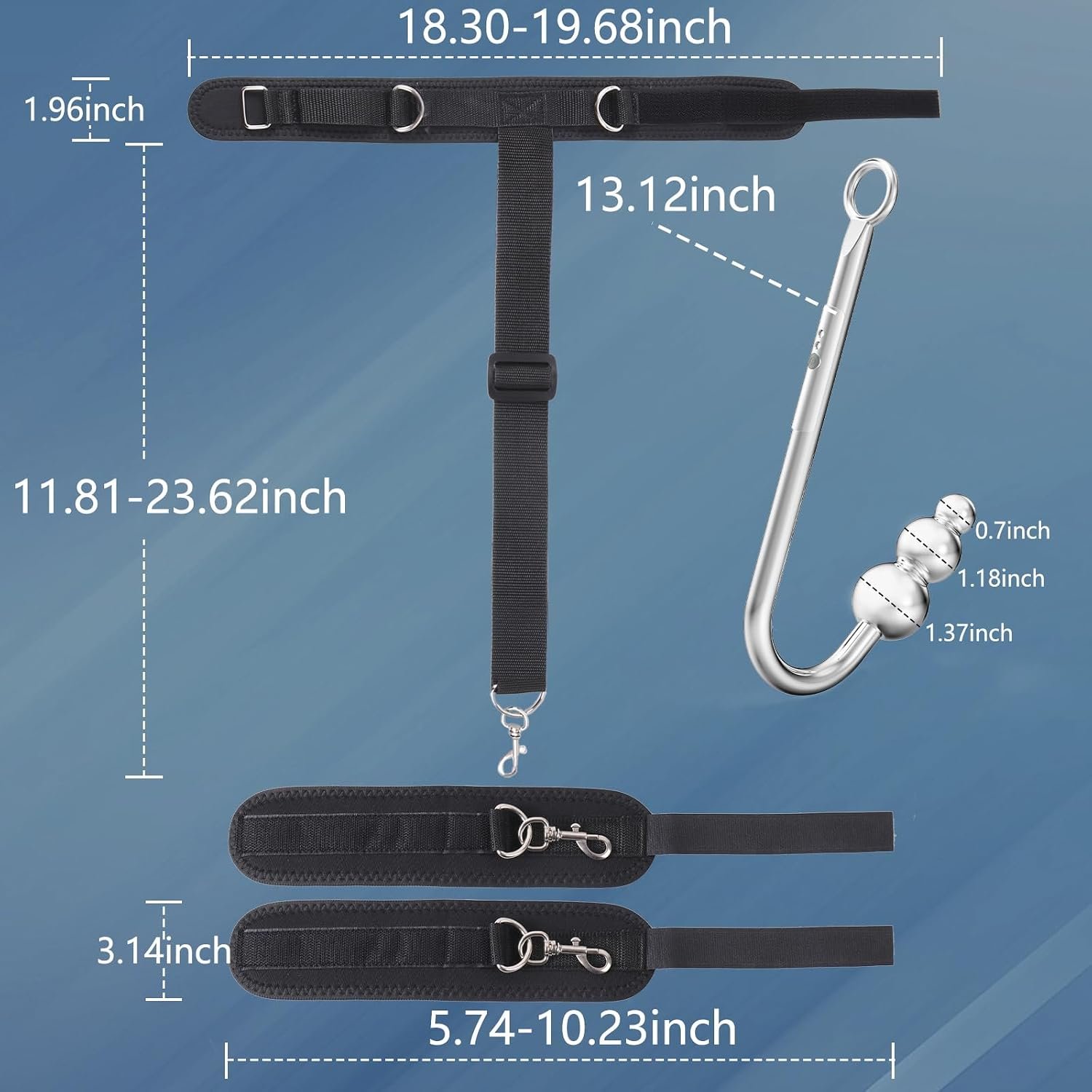 Vibrating BDSM Restraint Kit with Adjustable Wrist Handcuffs thumbnail 2