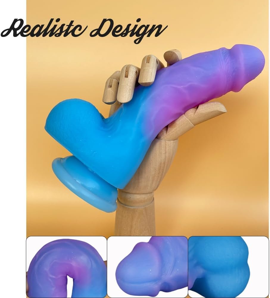 8 Inch Realistic G Spot Silicone Dildo with Strong Suction Cup thumbnail 3