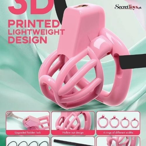 Adjustable Strap Male Chastity Cage with 4 Size Rings thumbnail 2