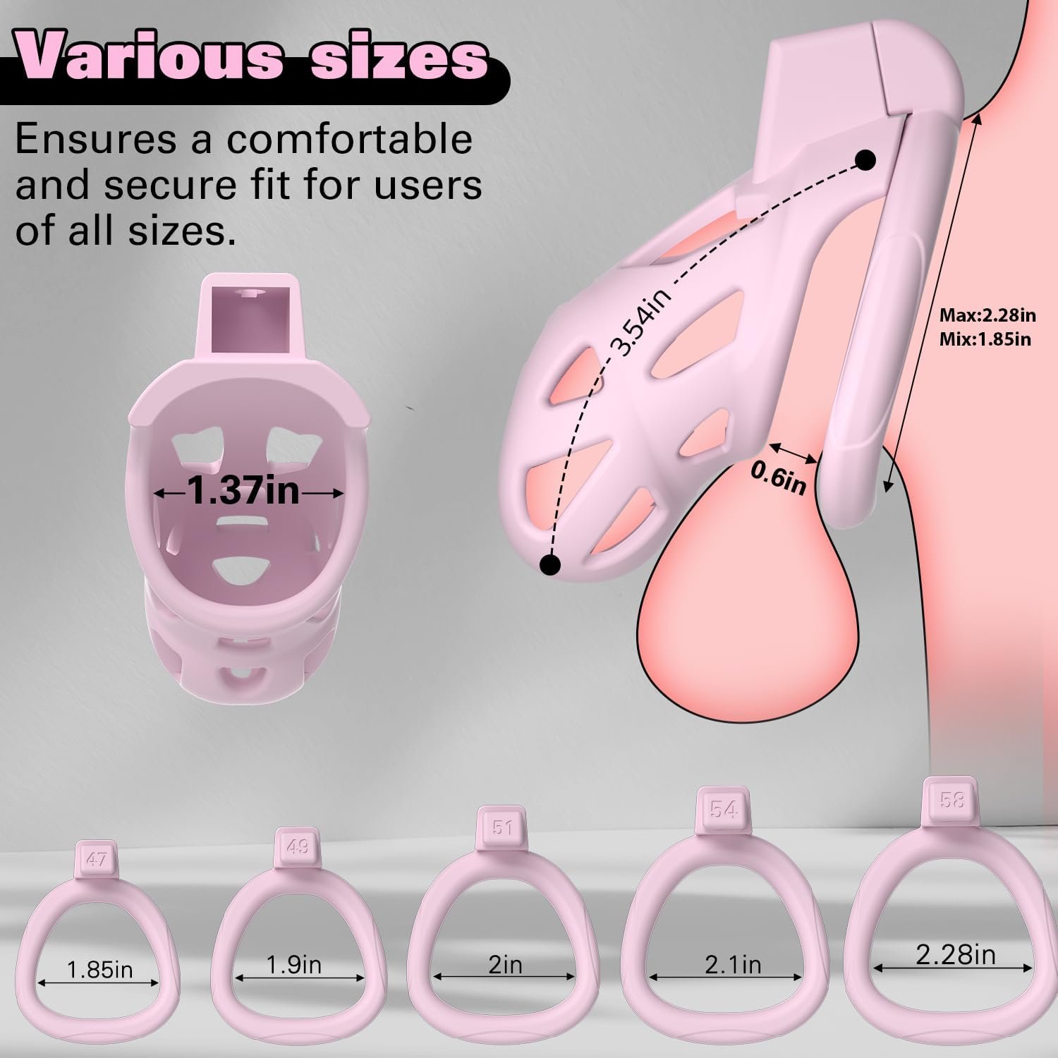 Buy Male Chastity Cage with Invisible Lock thumbnail 3