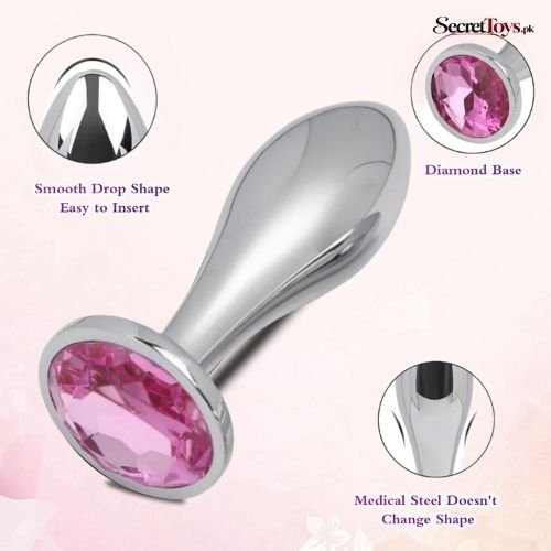 Small Anal Plug for Beginners Pink G Spot Jewel Adult Toy thumbnail 3