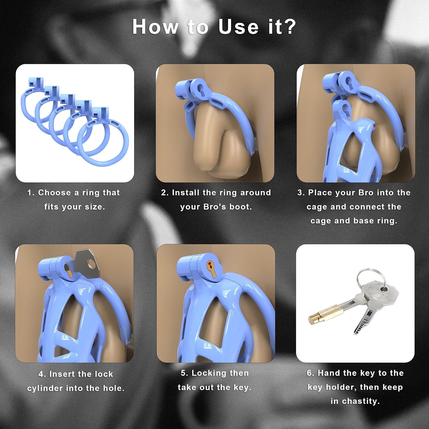 Lightweight Blue Cobra Chastity Cage for Men thumbnail 2