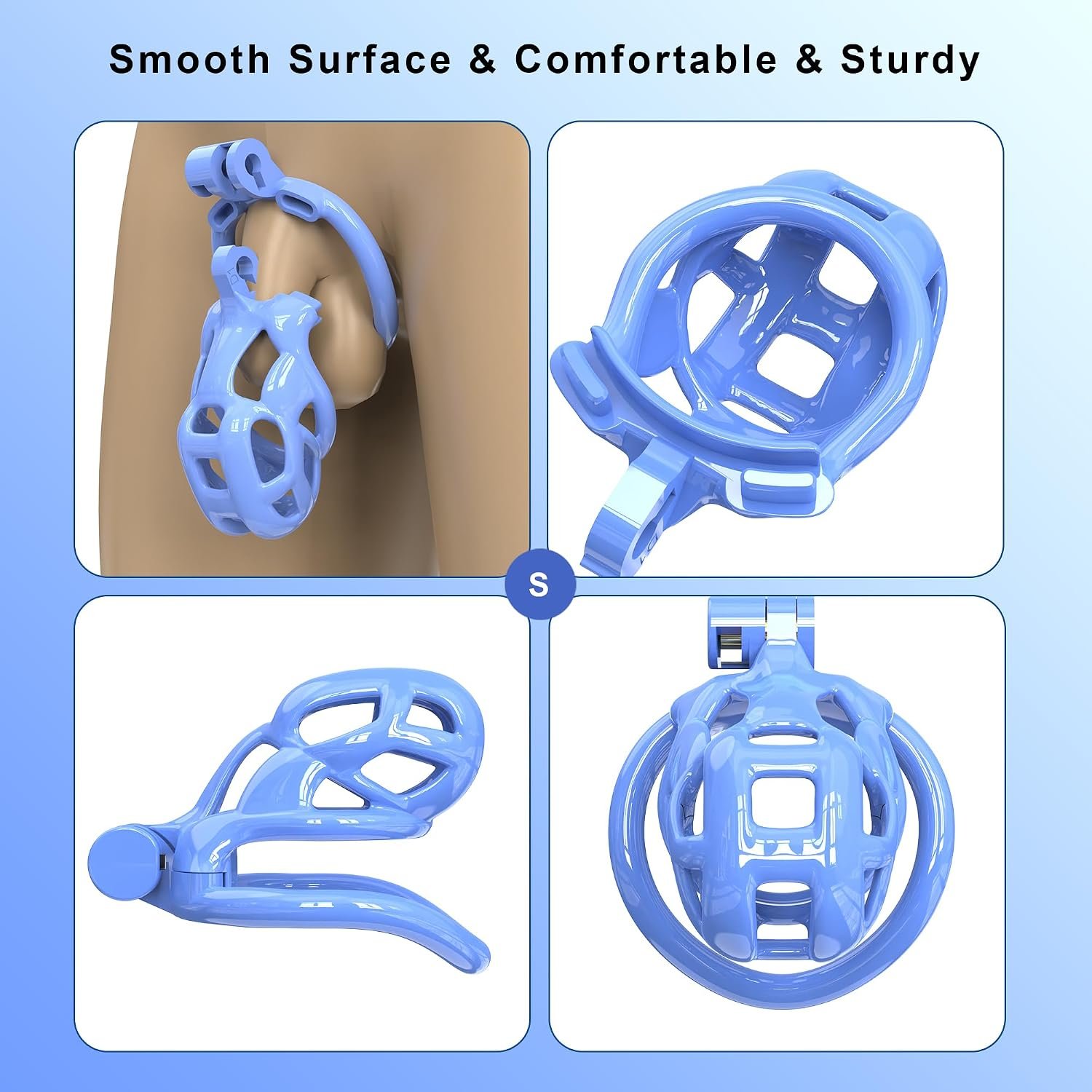 Lightweight Blue Cobra Chastity Cage for Men thumbnail 3