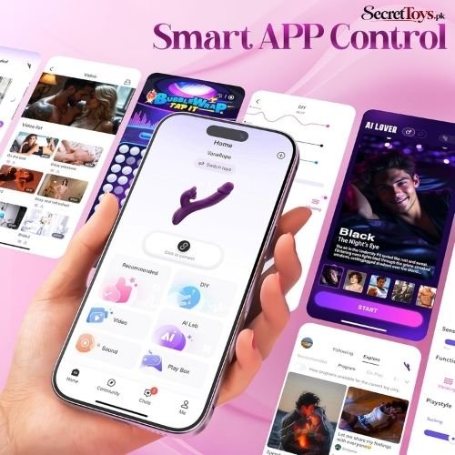 App Controlled Rabbit Vibrator with 9 Suction and 7 Thrusting Modes thumbnail 2