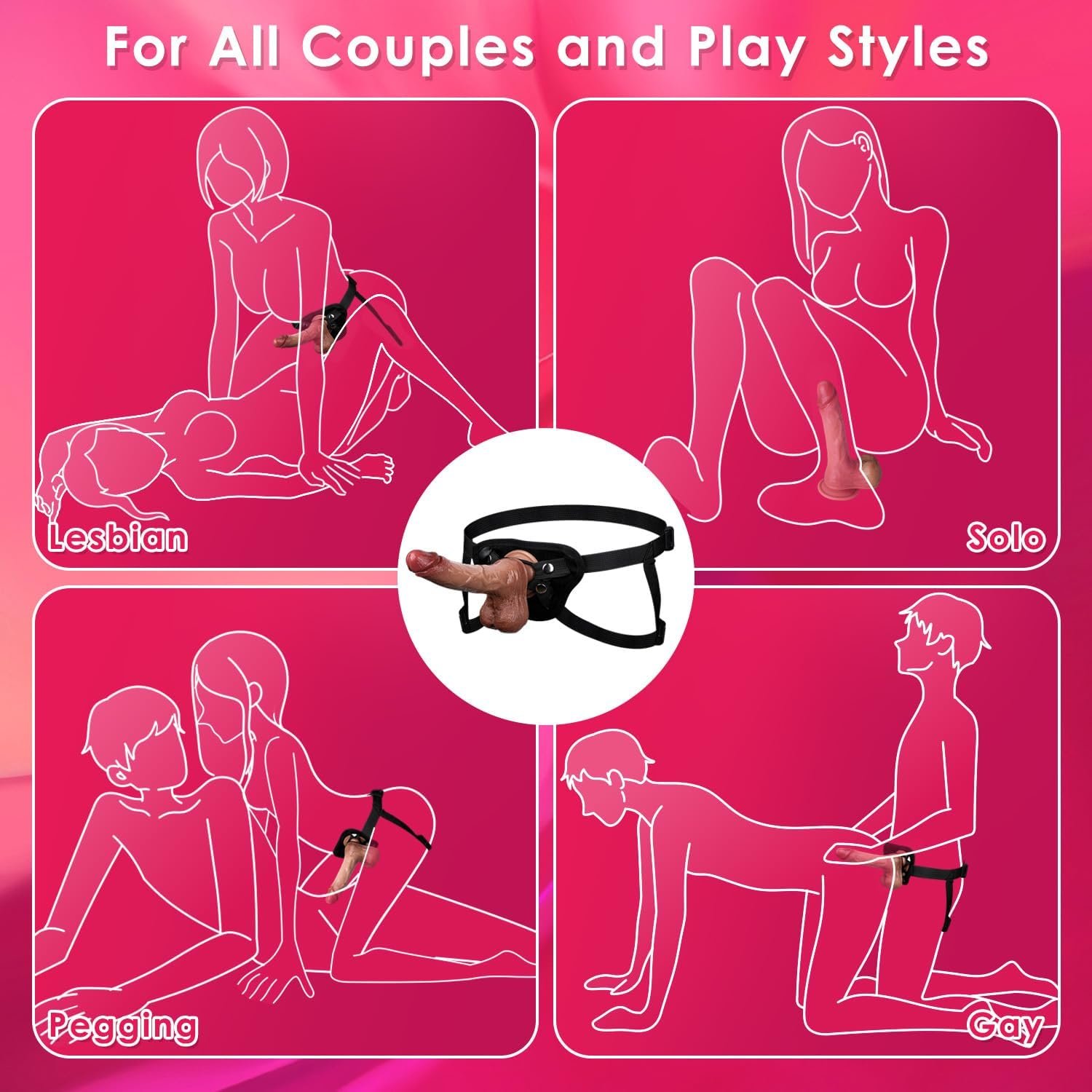 Silicone Strap On Dildo with Vibrator and Remote Control thumbnail 2