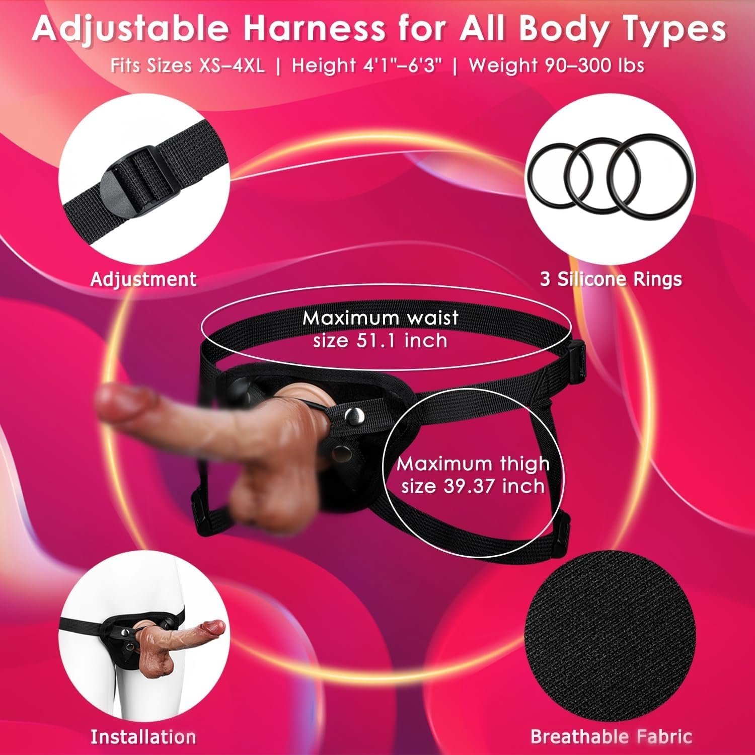 Silicone Strap On Dildo with Vibrator and Remote Control thumbnail 3