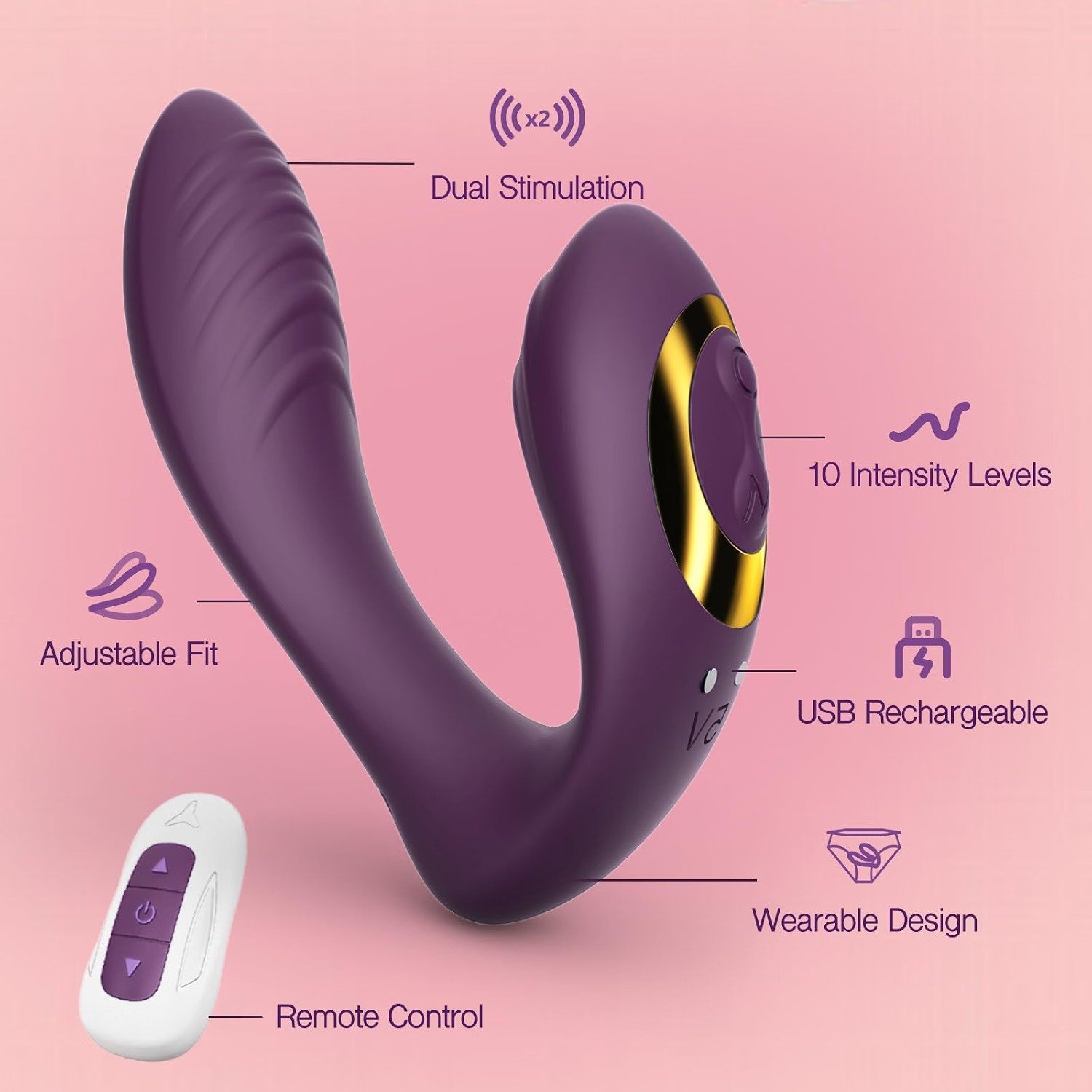 Adult Clitoral G Spot Vibrator with Remote Control thumbnail 3