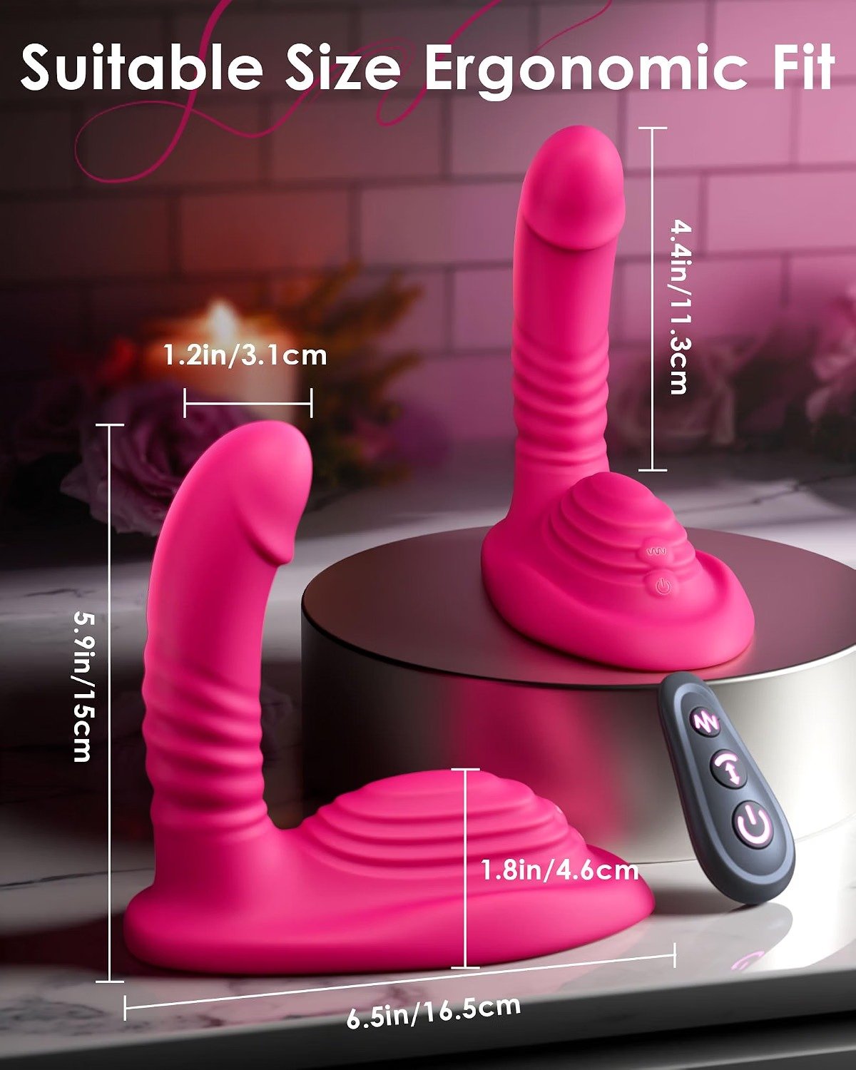 Riding Thrusting Dildo Vibrator with Remote Control thumbnail 2