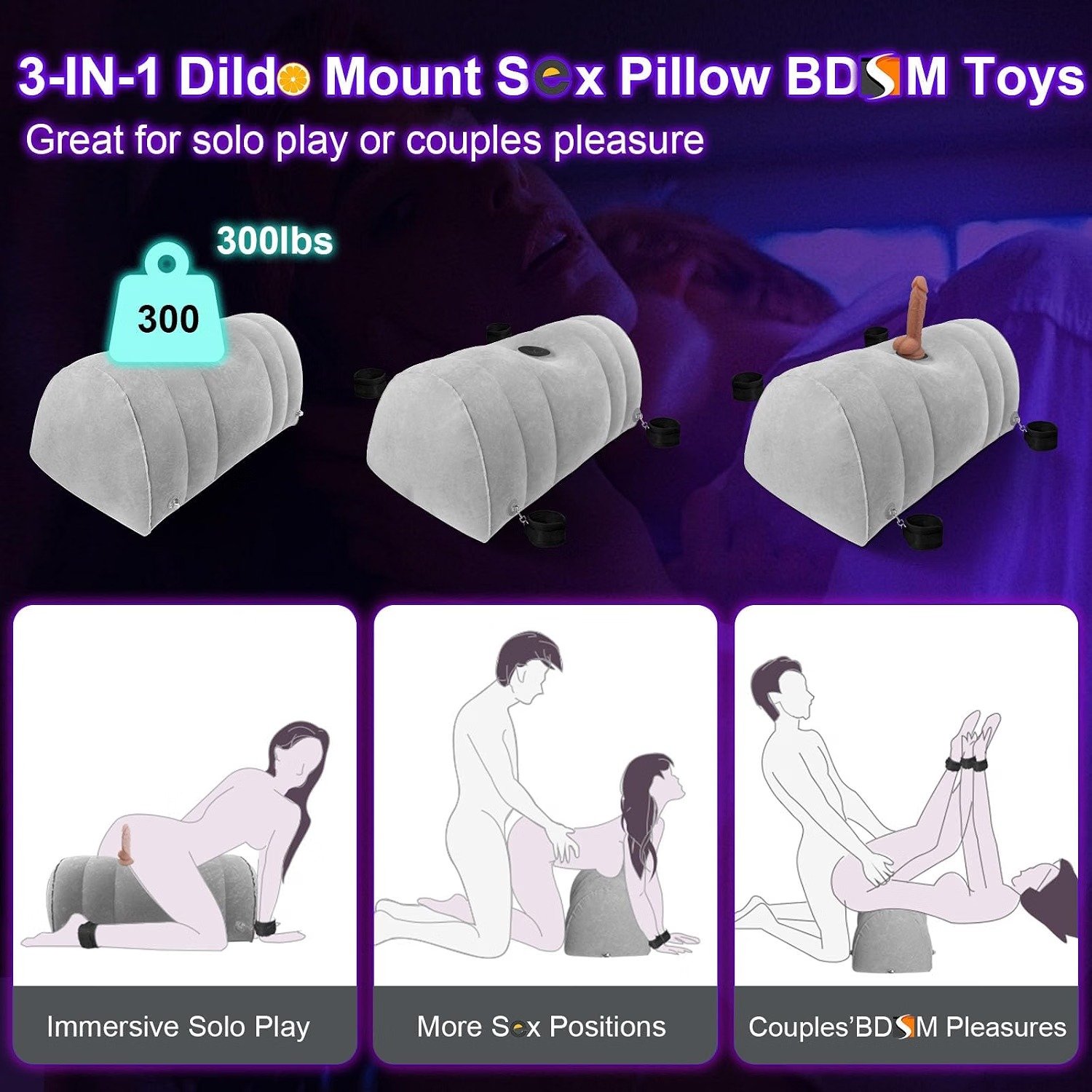 Inflatable Sex Pillow Chair and Swing with BDSM Kit thumbnail 3