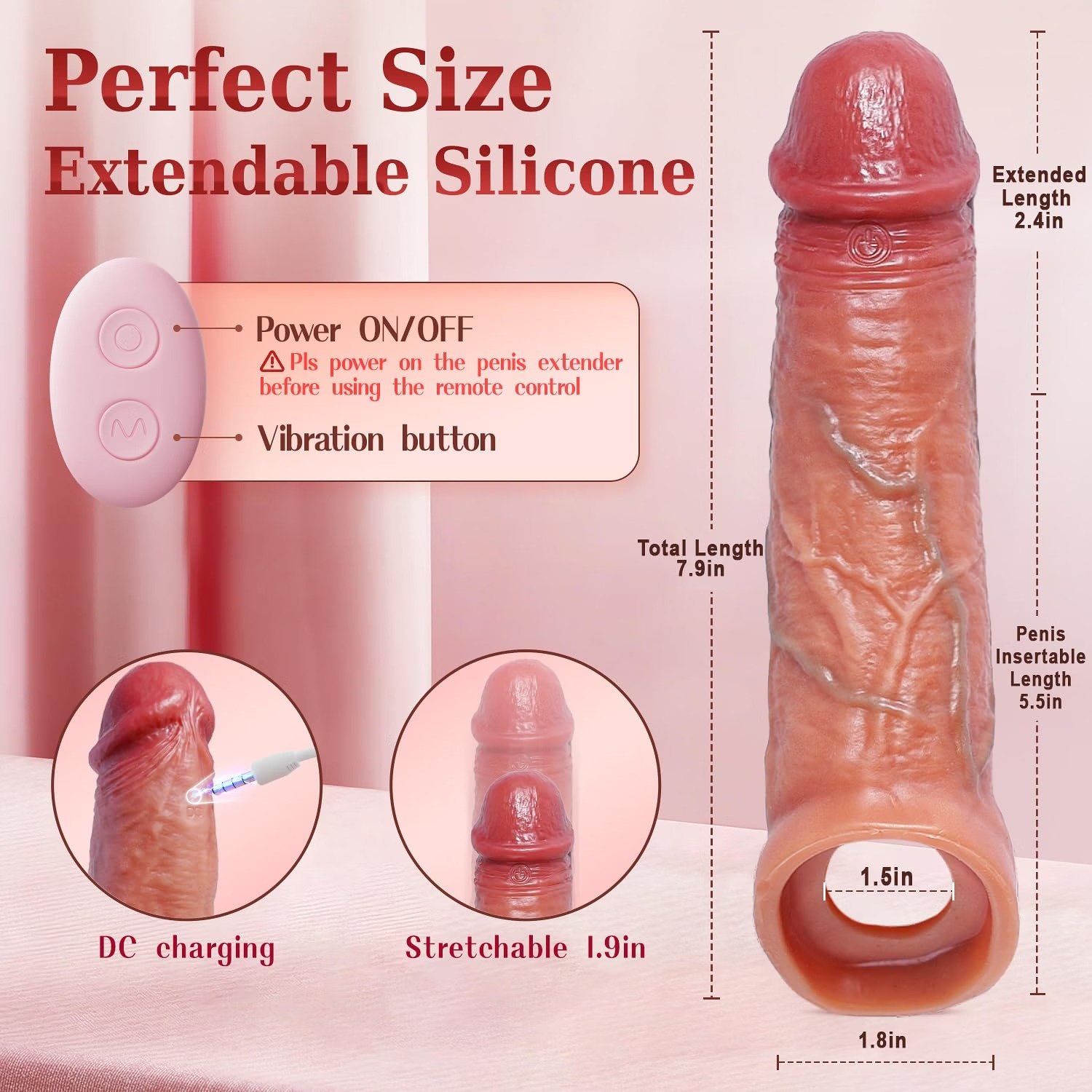 5 in 1 Vibrating Penis Sleeve and Cock Ring thumbnail 3