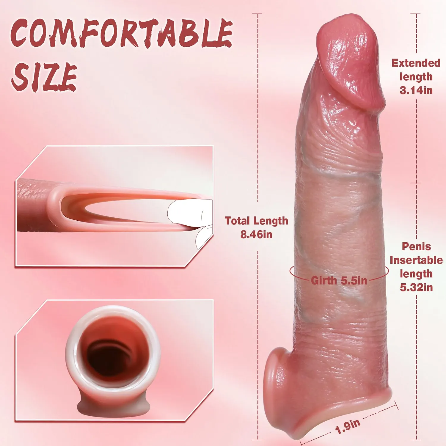 Buy Reusable Silicone Penis Sleeve for Men thumbnail 3
