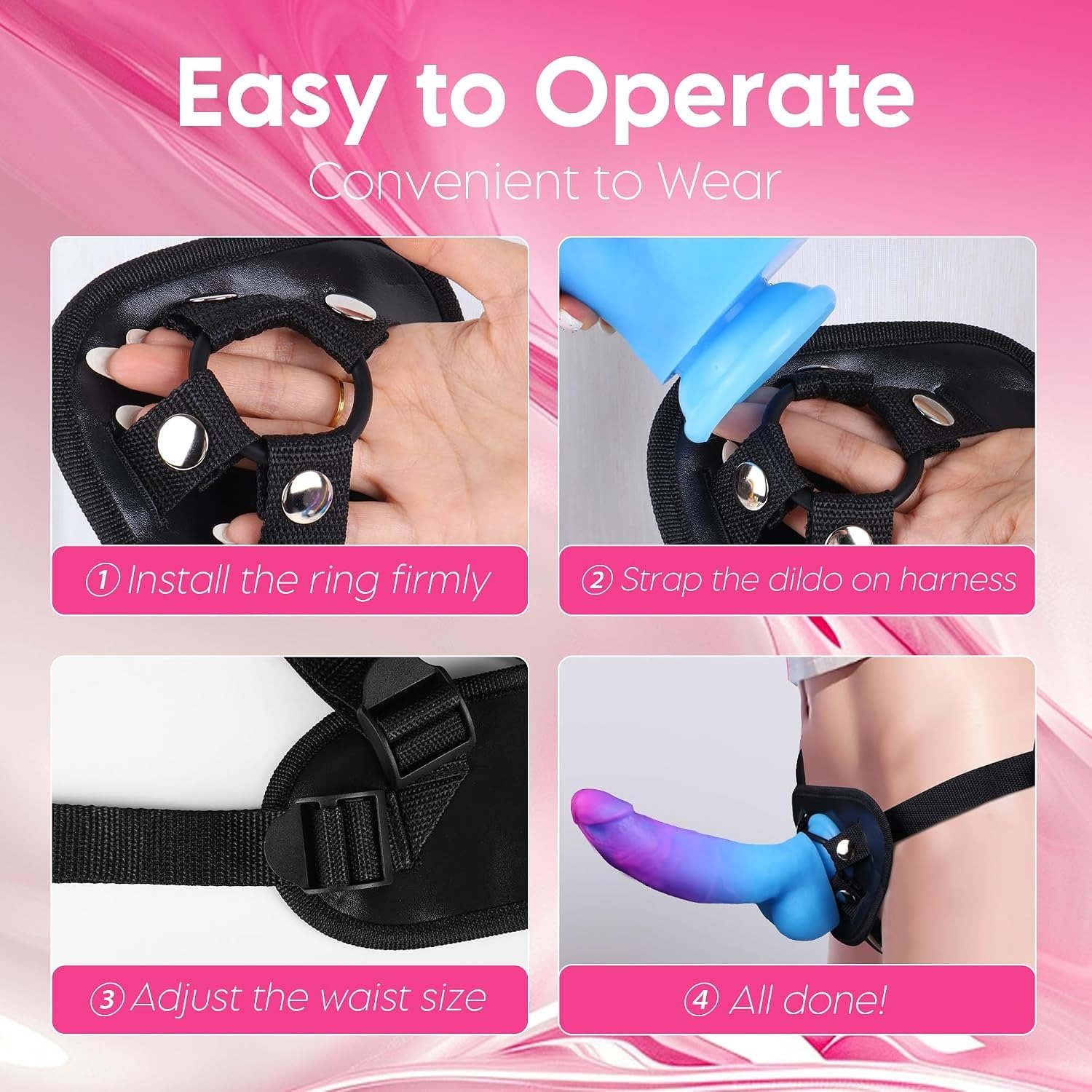 Silicone Strap On Dildo Harness Set for Women thumbnail 2
