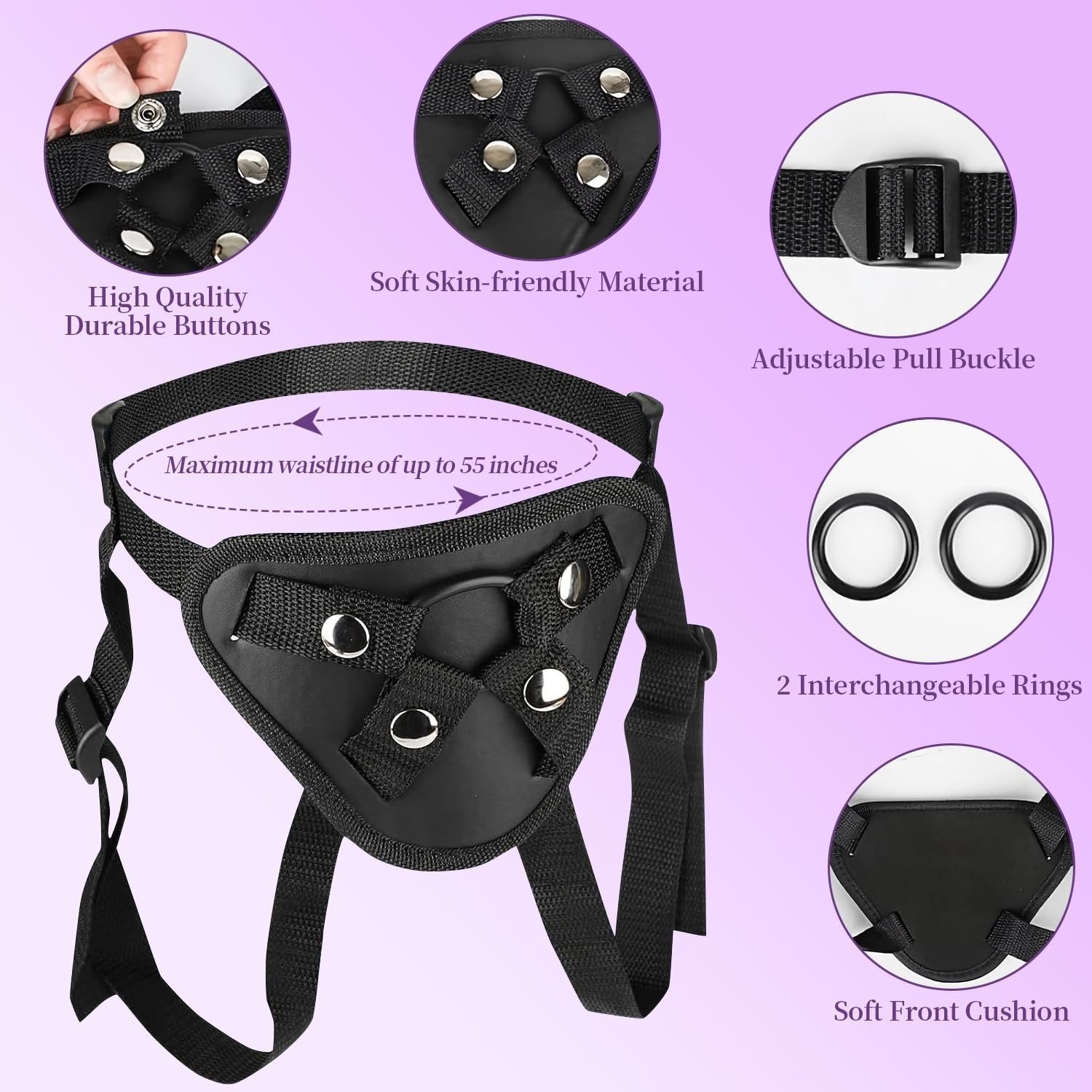 8 Inch Strap On Dildo Harness Set for Women thumbnail 2