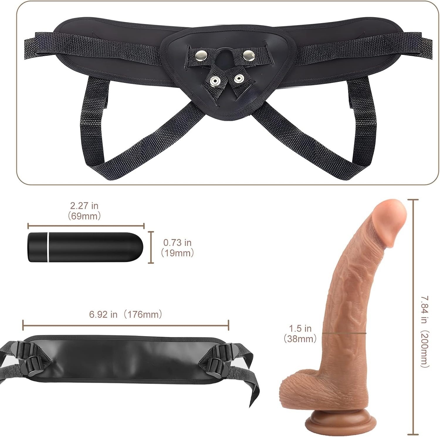 Realistic Vibrating Strap On Dildo with Harness thumbnail 2