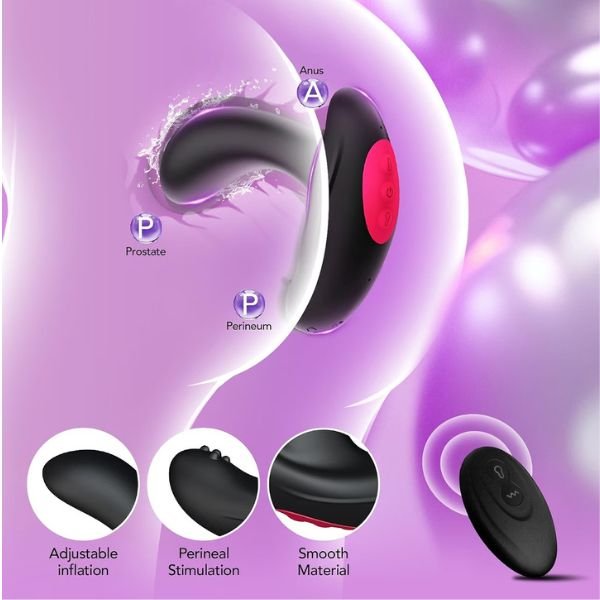 Remote Control Inflatable Vibrating Prostate Massager thumbnail 3