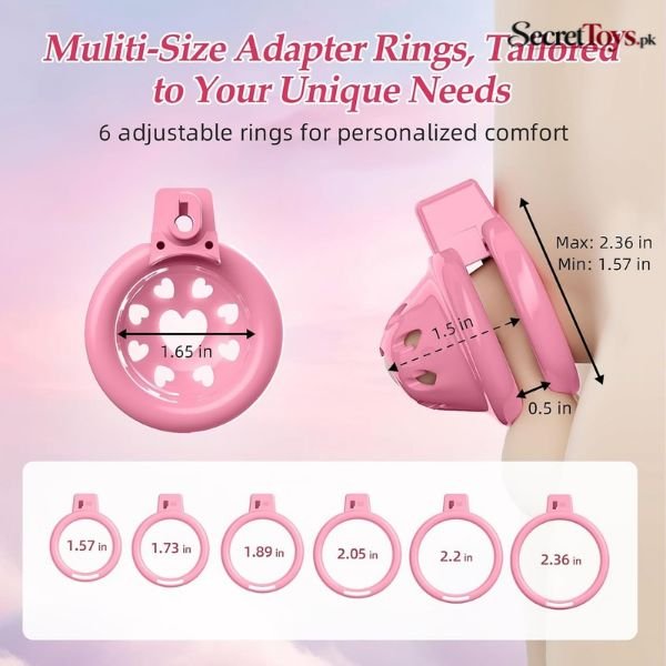 Silicone Flat Chastity Cage with Belt thumbnail 3
