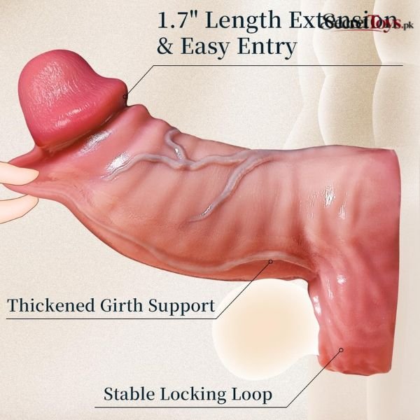 7.1 Inch Thick Silicone Penis Sleeve thumbnail 3