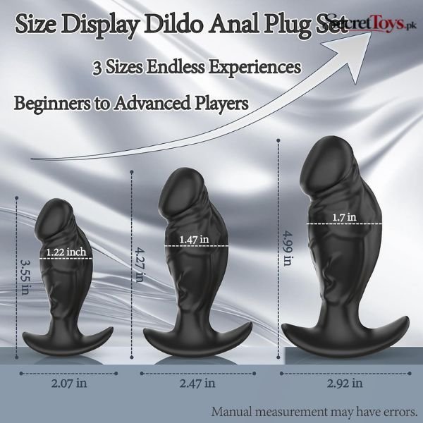 3 Piece Silicone Anal Plug Training Set thumbnail 2