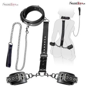 BDSM Bondage Restraint Set with Collar and Handcuffs