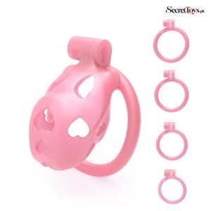 Resin Chastity Cage for Men with 4 Adjustable Rings