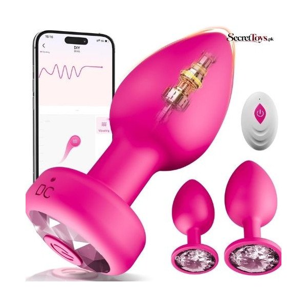 3 Piece Silicone Anal Training Kit with 10 Mode App Remote Vibrator