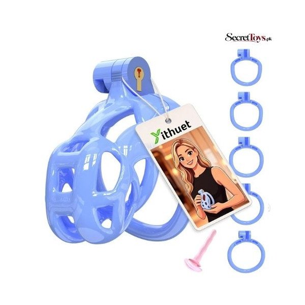 Lightweight Blue Cobra Chastity Cage for Men